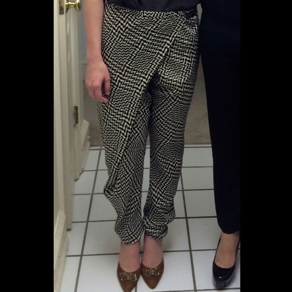 Rag & Bone silk houndstooth pants, size S